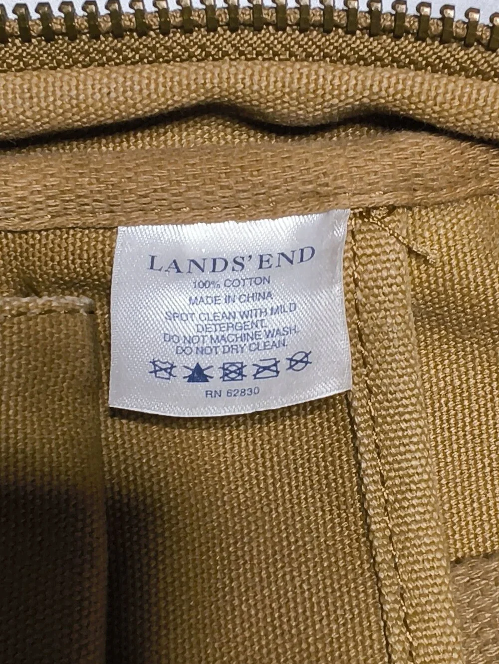 Vintage Lands End Square Rigger Canvas Briefcase Laptop Bag Beige Carry On